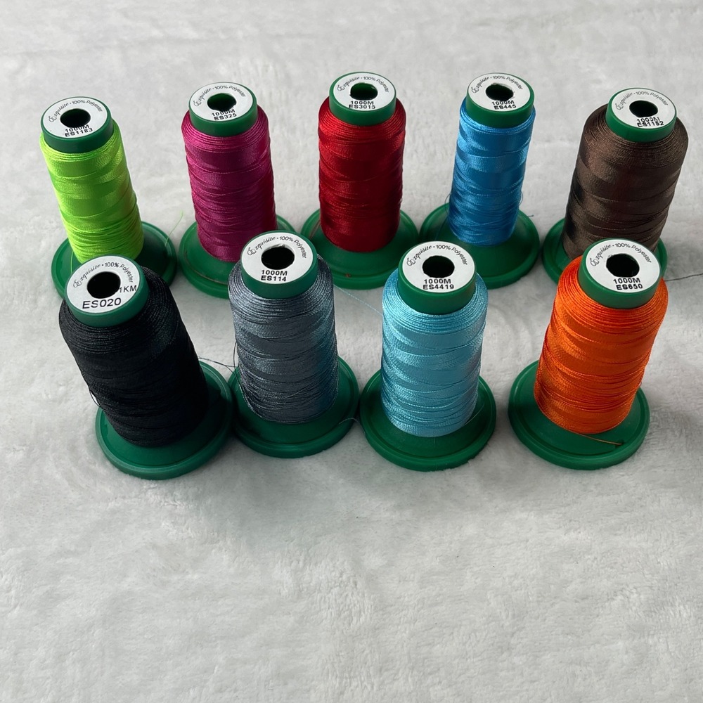 Exquisite Embroidery Thread 1000M Polyester 9 Spool Lot Multicolor Good